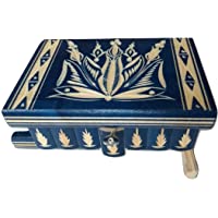 Preciosa caja mágica de madera tallada- caja rompecabezas- con compartimento secreto- caja con truco hecha a mano.